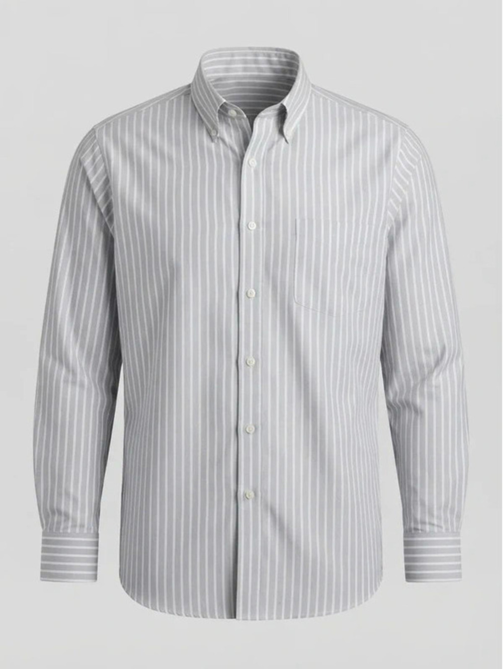 Eddie Bauer Men's L White/Grey Heavyweight Button Collar Wrinkle Resist Relaxed